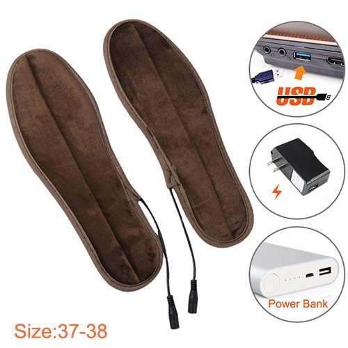 USB Electric Powered Heated Insoles Keep Feet Warm Pad with USB Cable, Size: 37-38 yard, Size: 37...