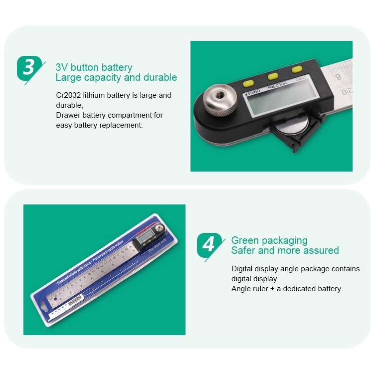 Digital Display Angle Finder Meter Protractor Goniometer Ruler, Measure Range: 500mm