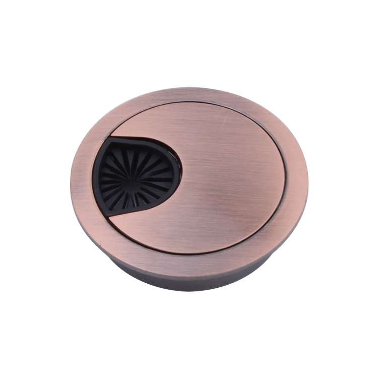 Desk Computer Desktop Zinc Alloy Round Threading Box Hole Cover, Hole Diameter: 80mm (Green Bronz...