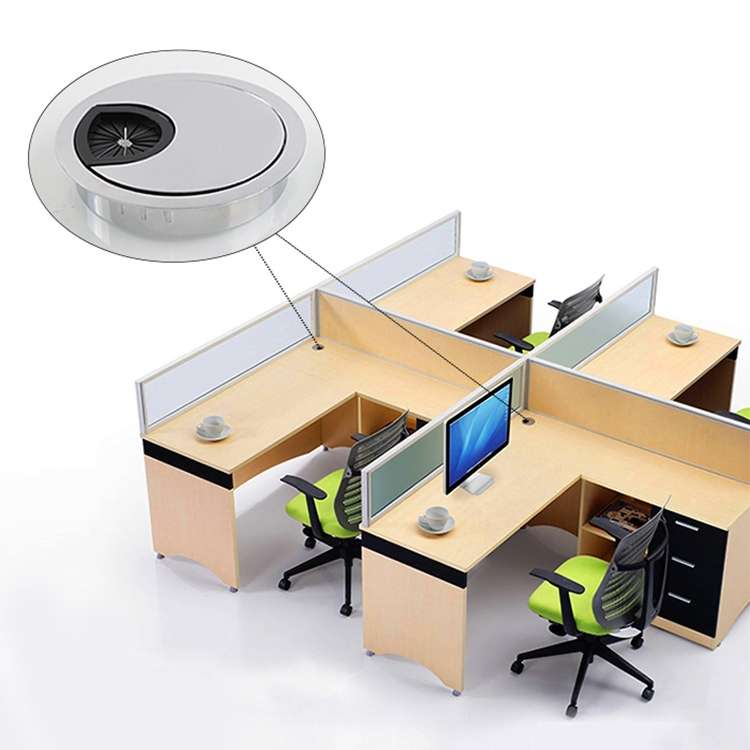 Desk Computer Desktop Zinc Alloy Round Threading Box Hole Cover, Hole Diameter: 80mm (Green Bronz...