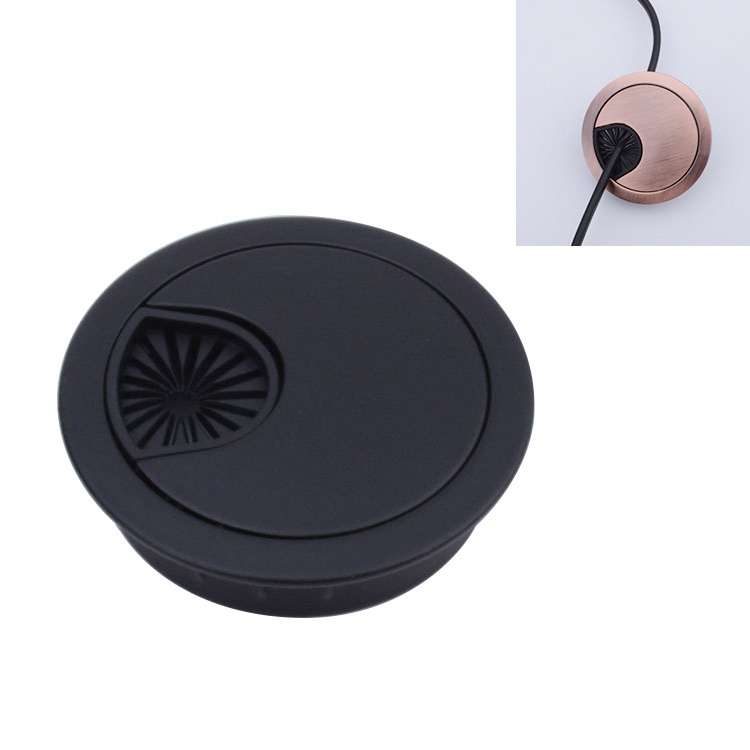 Desk Computer Desktop Zinc Alloy Round Threading Box Hole Cover, Hole Diameter: 80mm (Green Bronz...