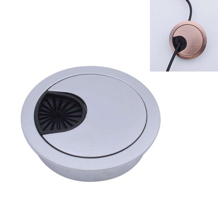 Desk Computer Desktop Zinc Alloy Round Threading Box Hole Cover, Hole Diameter: 80mm (Green Bronz...