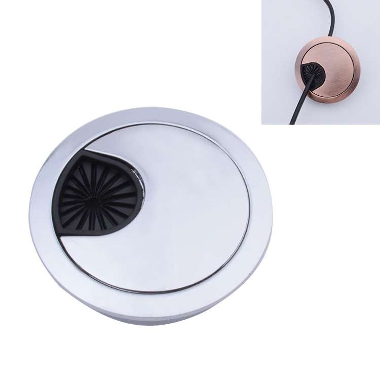 Desk Computer Desktop Zinc Alloy Round Threading Box Hole Cover, Hole Diameter: 80mm (Green Bronz...