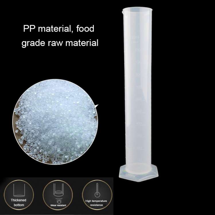 1000mL PP Plastic Spout Graduation Measuring Cylinder with Hexagonal Base, 1000ml