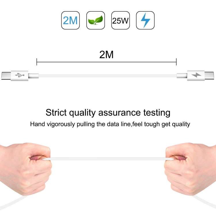 HAWEEL 25W 3A Type-C / USB-C to Type-C / USB-C PD Fast Charging Data Cable, Length: 2m