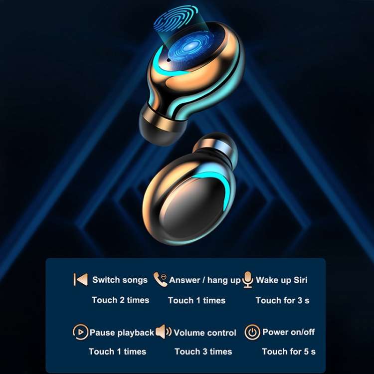 F9-5C LED Light + Digital Display Noise Reduction Bluetooth Earphone with Hand Strap, F9-5C LED L...