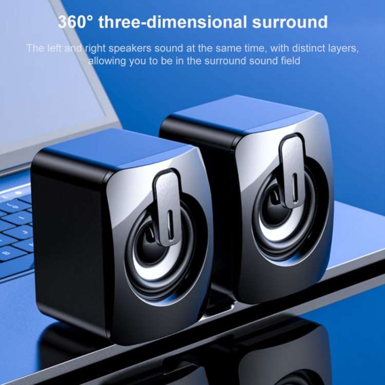 A2 USB 2.0 Wire-controlled Non-luminous Mobile Phone Computer Mini Desktop Speaker, Non-luminous