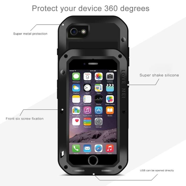 LOVE MEI for  iPhone 7 Professional and Powerful Dustproof Shockproof Anti-slip Metal Protective ...