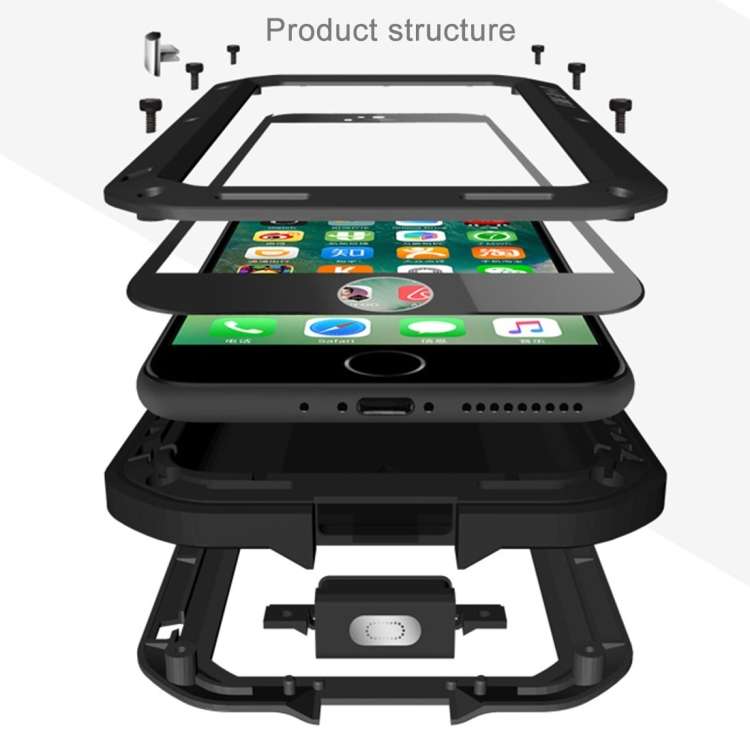 LOVE MEI for  iPhone 7 Professional and Powerful Dustproof Shockproof Anti-slip Metal Protective ...
