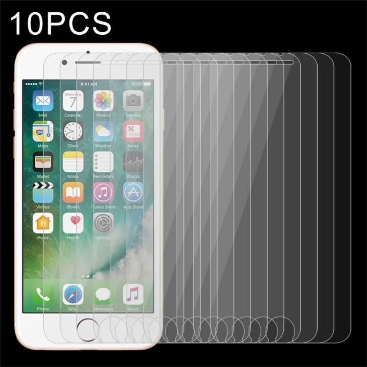 10 PCS for iPhone 8 Plus &amp; iPhone 7 Plus 0.26mm 9H Surface Hardness 2.5D Explosion-proof Temp...