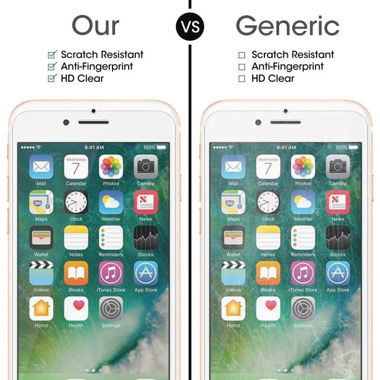 10 PCS for iPhone 8 Plus &amp; iPhone 7 Plus 0.26mm 9H Surface Hardness 2.5D Explosion-proof Temp...