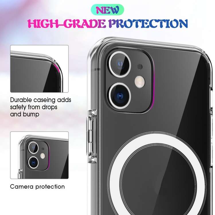 For iPhone SE 2020 / 8 Magsafe Case Simple Magnetic Ring All-inclusive Clear Crystal Acrylic PC +...