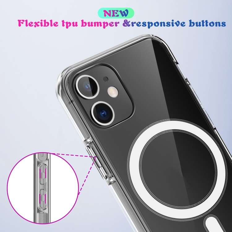 For iPhone SE 2020 / 8 Magsafe Case Simple Magnetic Ring All-inclusive Clear Crystal Acrylic PC +...