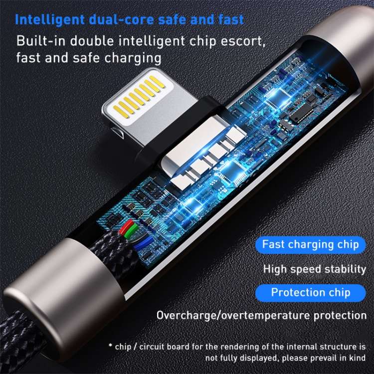 ROCK RCB0811 M3 20W USB-C/Type-C to 8 Pin Zinc Alloy Fast Charging Mobile Game Data Cable, Length...