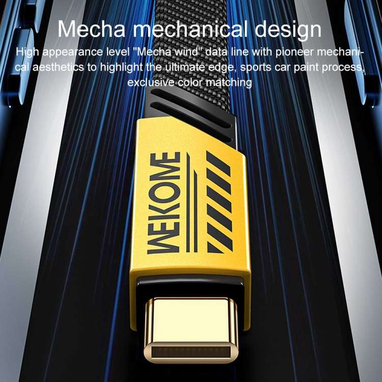 WK WDC-190a Mech Series 6A USB to USB-C/Type-C Fast Charge Data Cable, Length: 1m, USB to USB-C/T...