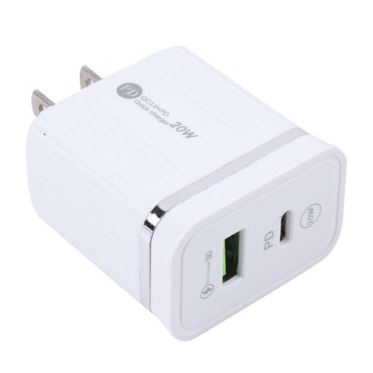 46-A2C2 20W PD + QC3.0 USB Multifunction Fast Charger,US Plug, US Plug
