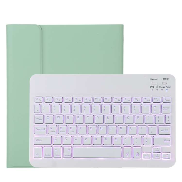 TG11BS Detachable Bluetooth White Keyboard Microfiber Leather Tablet Case for iPad Pro 11 inch (2...