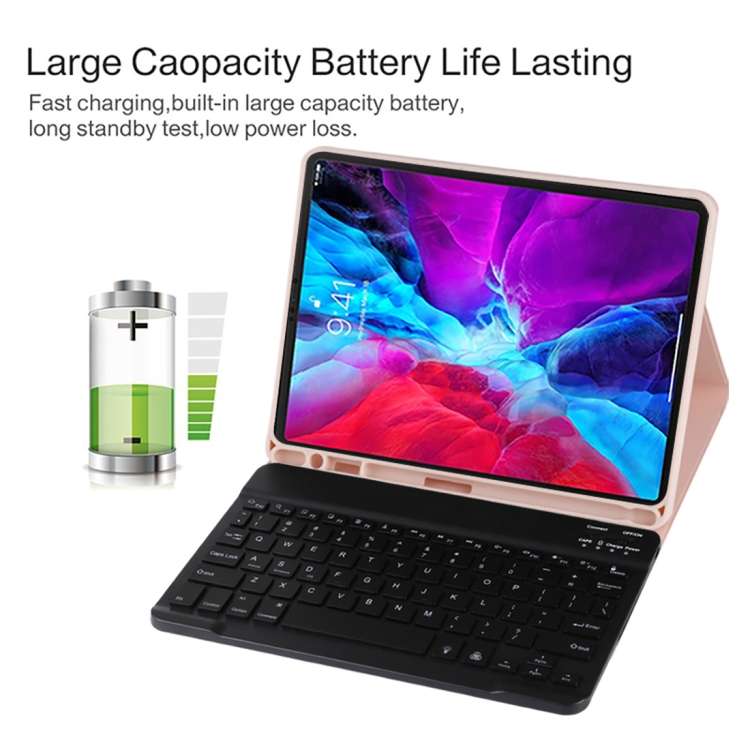 TG11BS Detachable Bluetooth Black Keyboard + Microfiber Leather Tablet Case for iPad Pro 11 inch ...