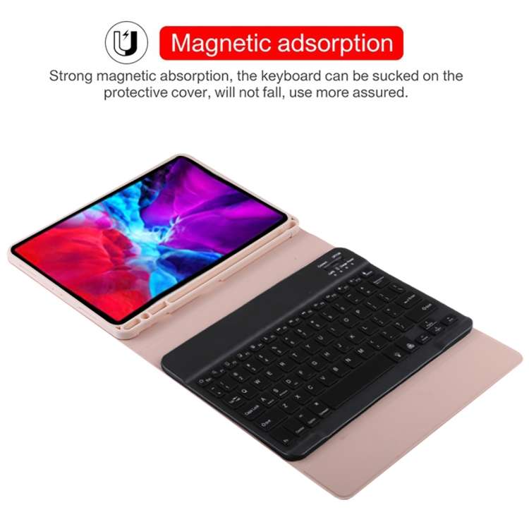 TG11BS Detachable Bluetooth Black Keyboard + Microfiber Leather Tablet Case for iPad Pro 11 inch ...