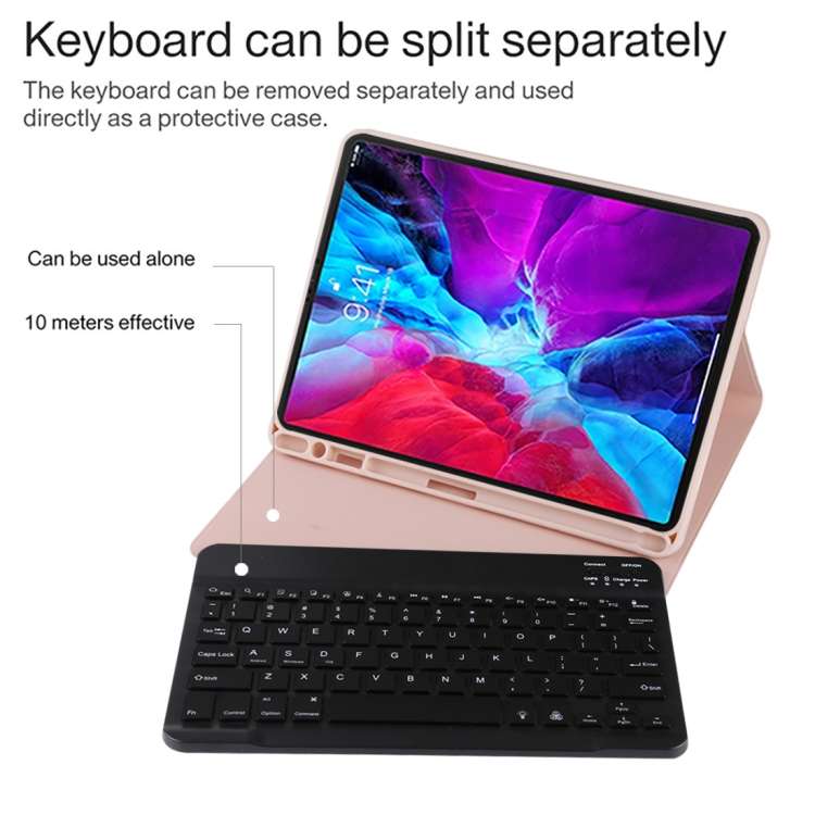 TG11BS Detachable Bluetooth Black Keyboard + Microfiber Leather Tablet Case for iPad Pro 11 inch ...