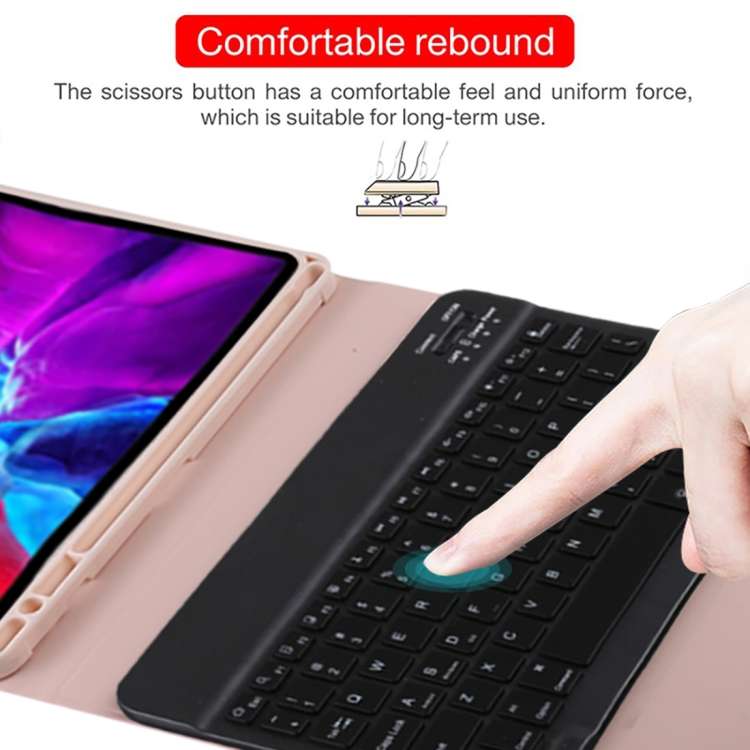 TG11BS Detachable Bluetooth Black Keyboard + Microfiber Leather Tablet Case for iPad Pro 11 inch ...