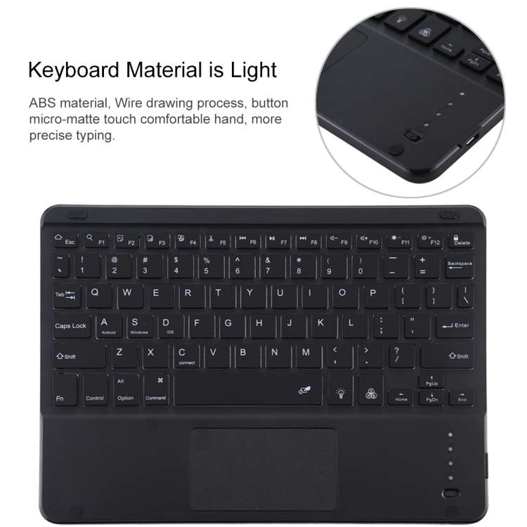 TG-102BCS Detachable Bluetooth Black Keyboard + Microfiber Leather Tablet Case for iPad 10.2 inch...