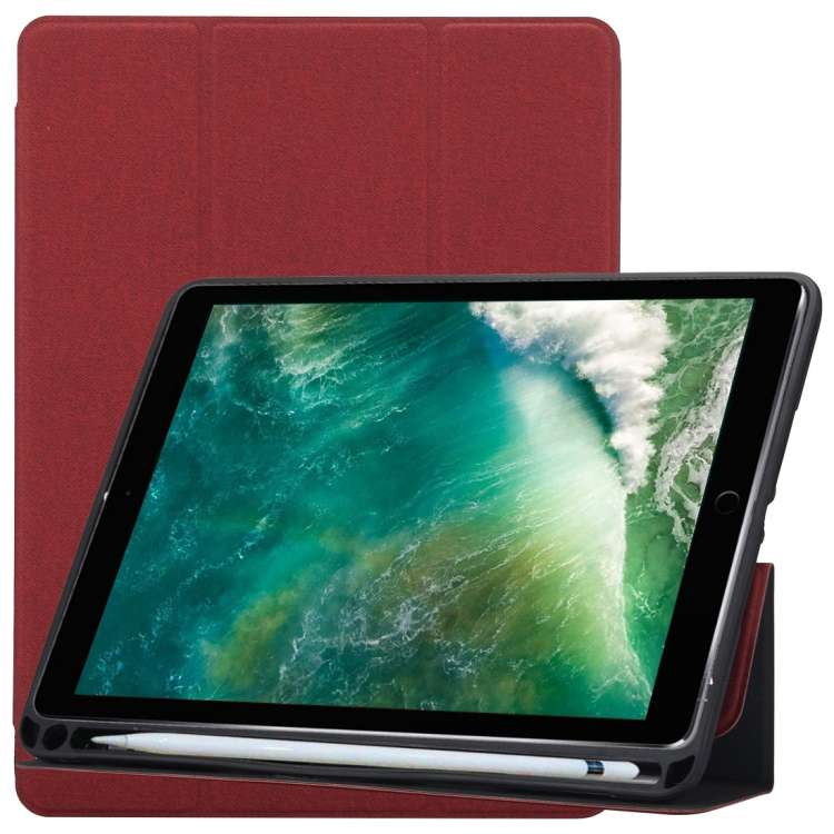 Cloth Texture Pattern Horizontal Flip Leather Case for iPad Pro 10.5 inch ,with Three-folding Hol...