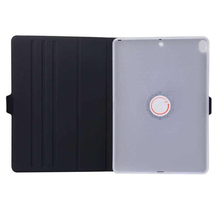 Horizontal Flip Solid Color Elastic Force Leather Case with 360 Degrees Rotation Holder for iPad ...