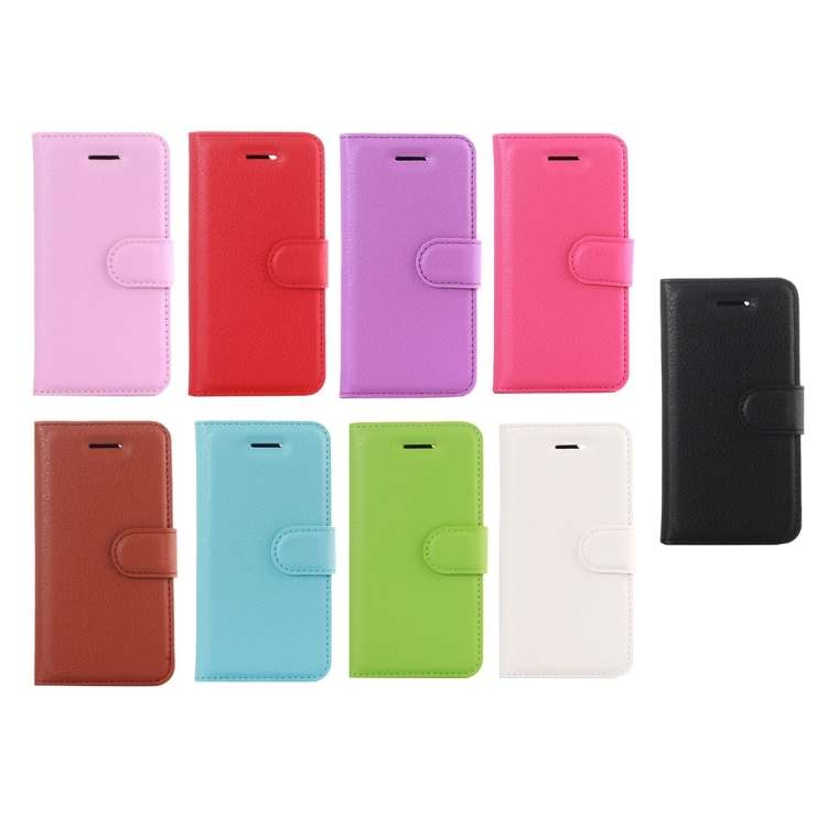 For iPhone 5 &amp; 5s &amp; SE Litchi Texture Horizontal Flip Leather Case with Holder &amp; Card...