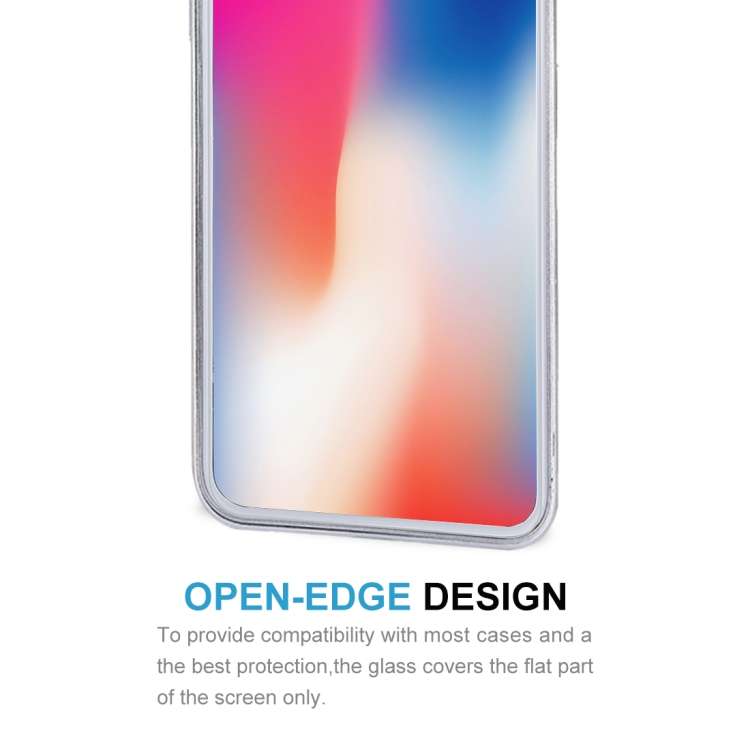 For iPhone X 9H Surface Hardness 2.5D Transparent Tempered Glass Front + Back Screen Protector