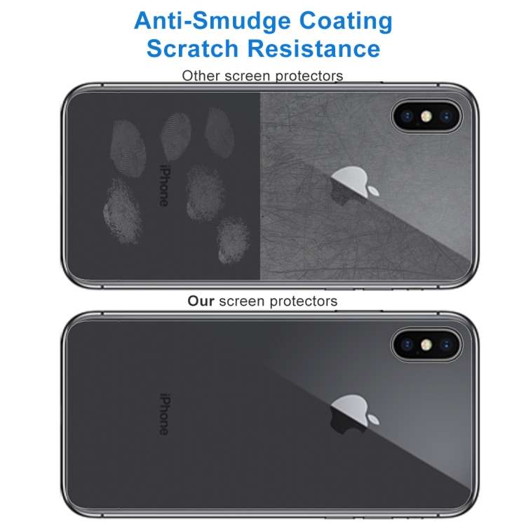 For iPhone X / XS Transparent Tempered Glass Back Screen Protector, For X