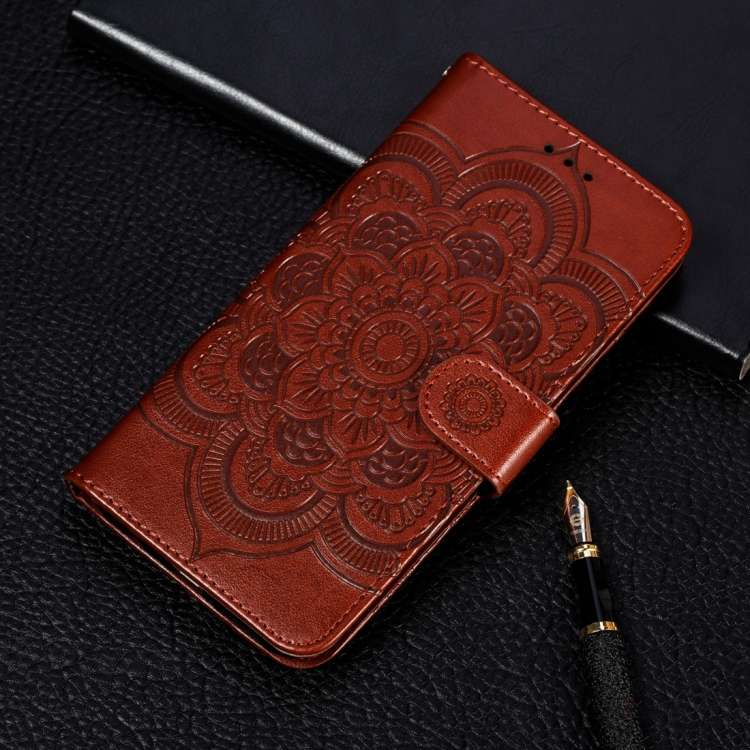 For iPhone XR Mandala Embossing Pattern Horizontal Flip Leather Case with Holder &amp; Card Slots...