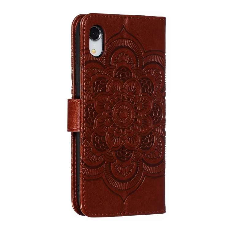 For iPhone XR Mandala Embossing Pattern Horizontal Flip Leather Case with Holder &amp; Card Slots...