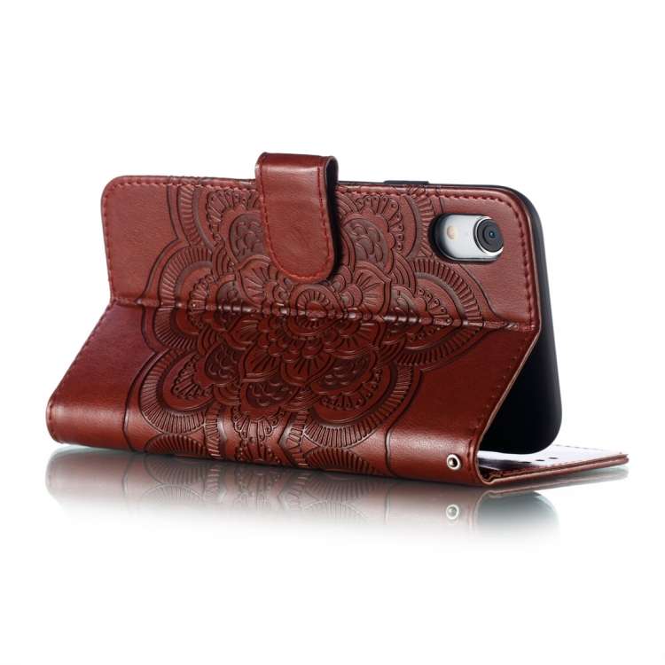 For iPhone XR Mandala Embossing Pattern Horizontal Flip Leather Case with Holder &amp; Card Slots...