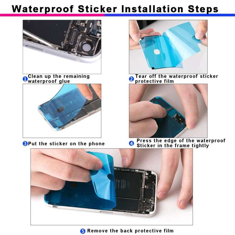 100 PCS LCD Frame Bezel Waterproof Adhesive Stickers for iPhone XS
