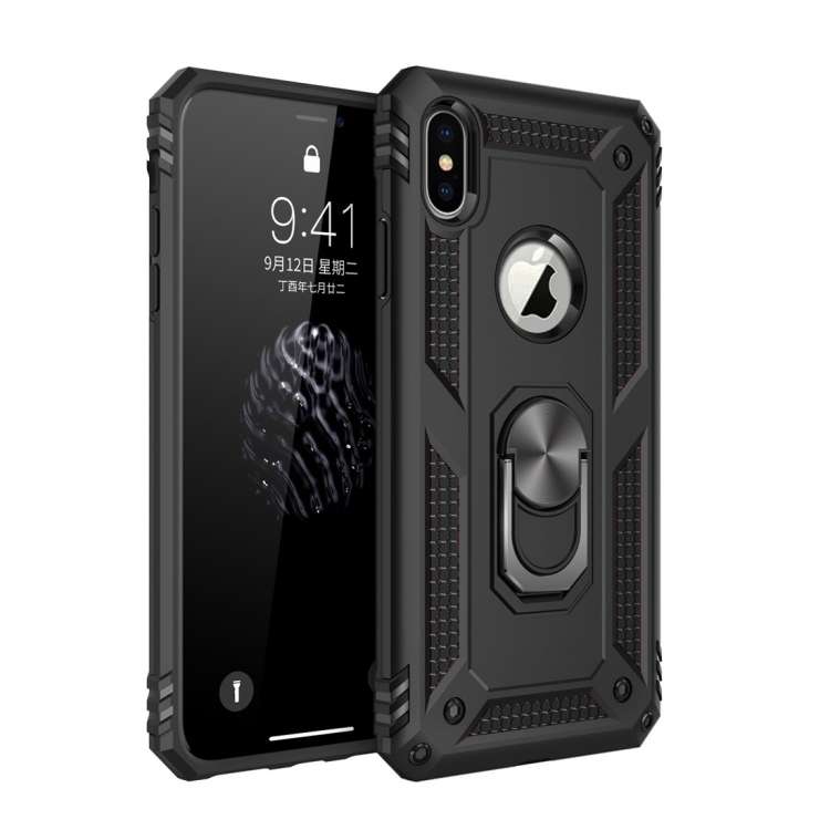 For iPhone X / XS Sergeant Armor Shockproof TPU + PC Protective Case with 360 Degree Rotation Hol...