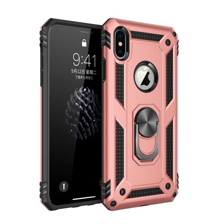 For iPhone X / XS Sergeant Armor Shockproof TPU + PC Protective Case with 360 Degree Rotation Hol...