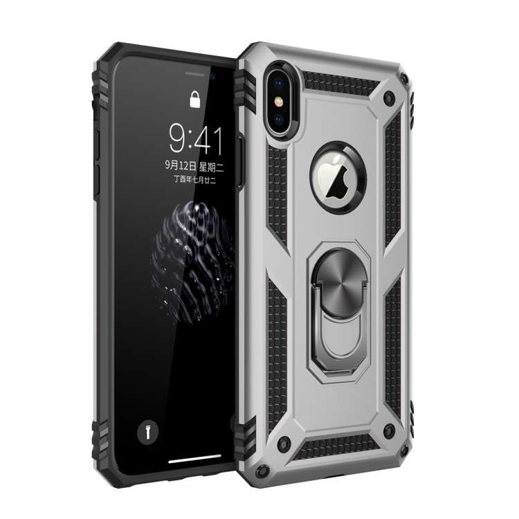 For iPhone X / XS Sergeant Armor Shockproof TPU + PC Protective Case with 360 Degree Rotation Hol...