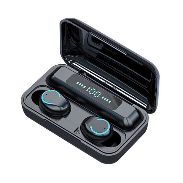 F9-9 TWS CVC8.0 Noise Cancelling Bluetooth Earphone with Charging Box, Support Touch Lighting Eff...