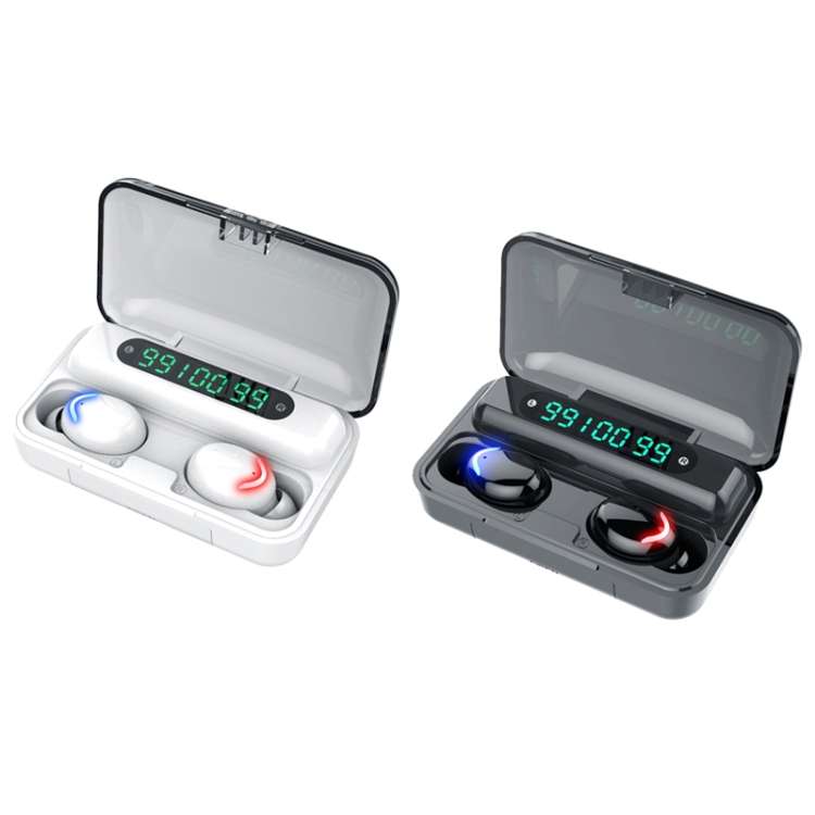 F9-5C Three-screen Digital Display Noise Reduction Bluetooth Earphone, F9-5C without Strap Black,...