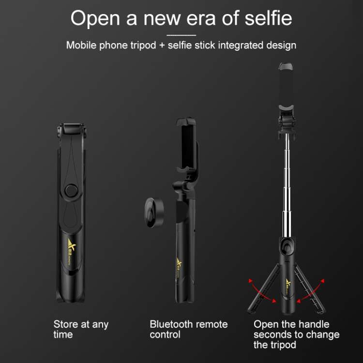 XT-09 Multi-function Live Broadcast Mobile Bluetooth Self-timer Pole Tripod