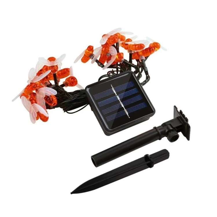 6.5m 30 LEDs Bee Solar Powered Warm White Outdoor Garden Decorative String Light Fairy Lamp with ...