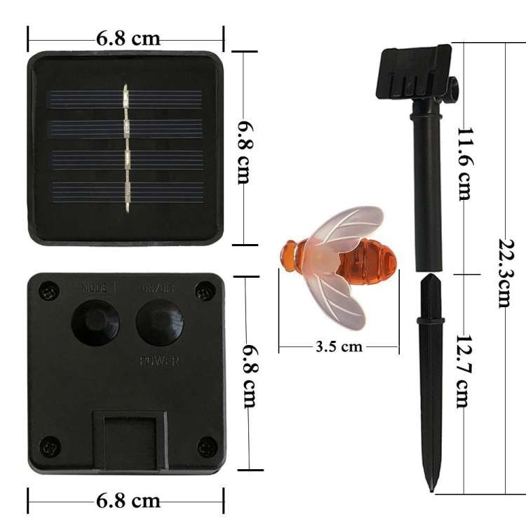 6.5m 30 LEDs Bee Solar Powered Warm White Outdoor Garden Decorative String Light Fairy Lamp with ...