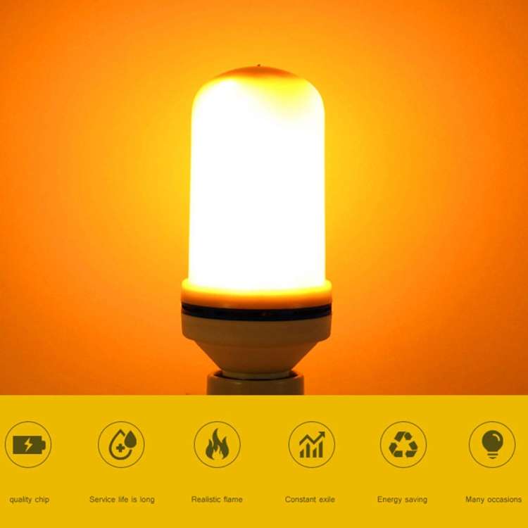 E27 6W LED Simulated Flickering Flame Effect Light Bulb , 1400K with 3 Modes, AC 85-265V