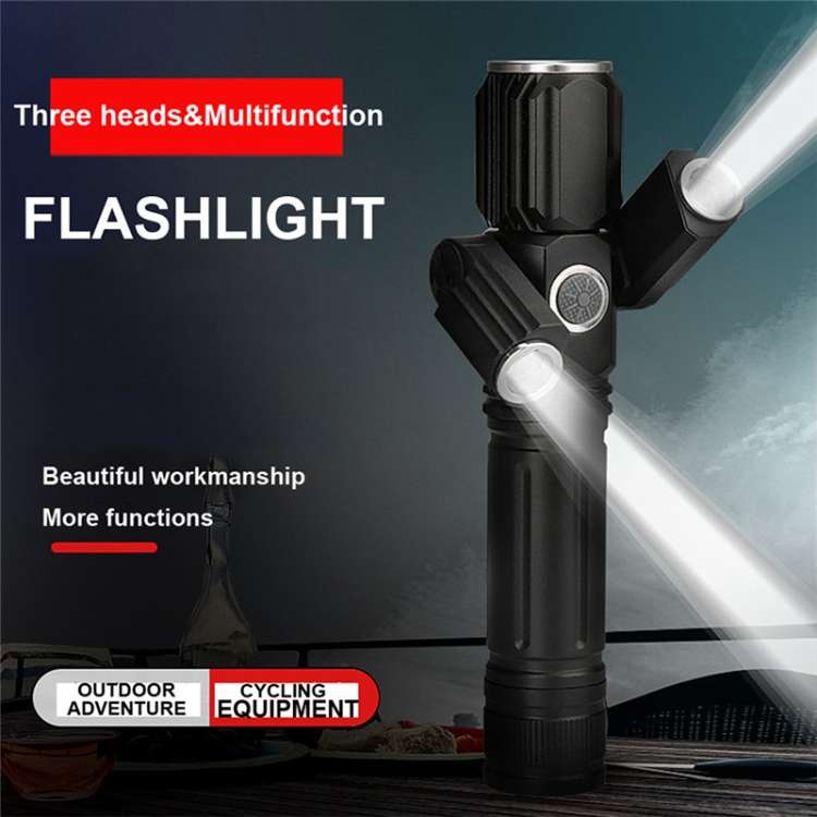 KS-739 USB Charging Waterproof T6+XPE Fixed Focus LED Flashlight with 4-Modes