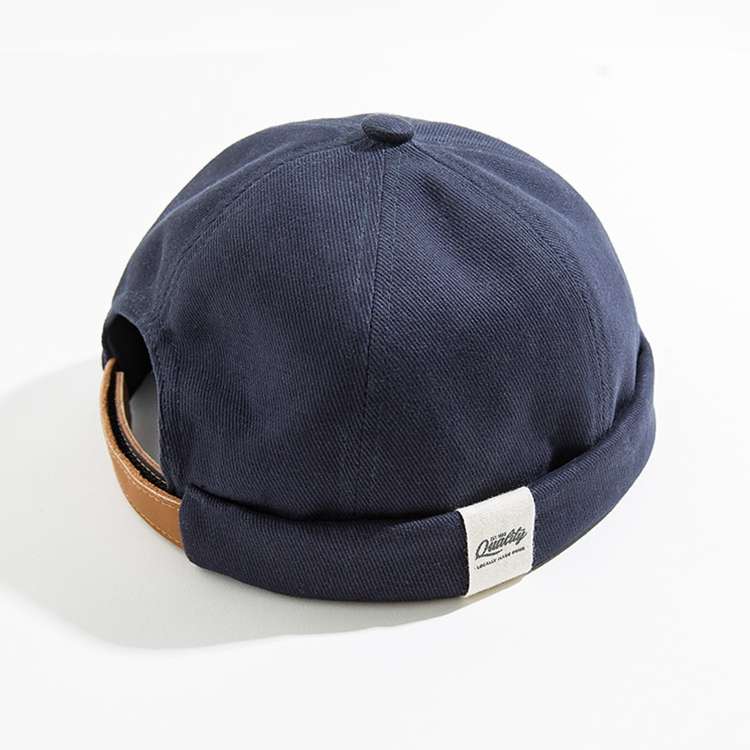 Solid Color Retro Classic Sailor Hat Beanie Cuffed Melon Cap