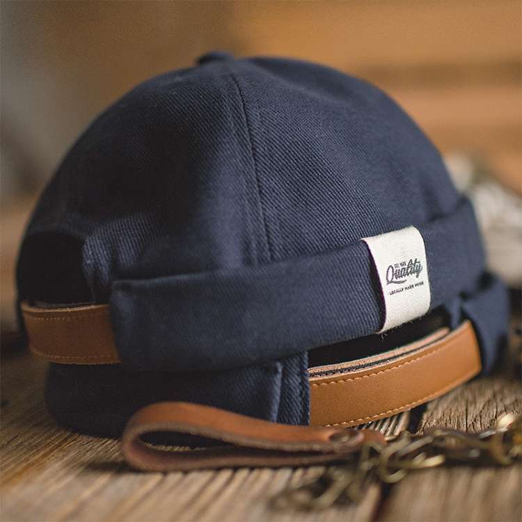Solid Color Retro Classic Sailor Hat Beanie Cuffed Melon Cap