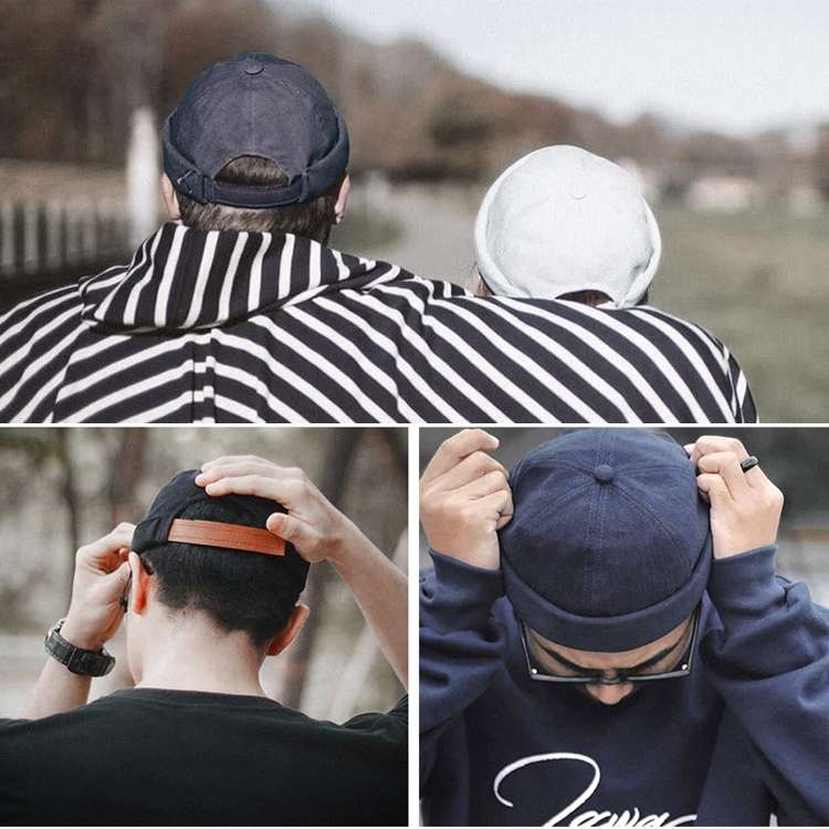 Solid Color Retro Classic Sailor Hat Beanie Cuffed Melon Cap