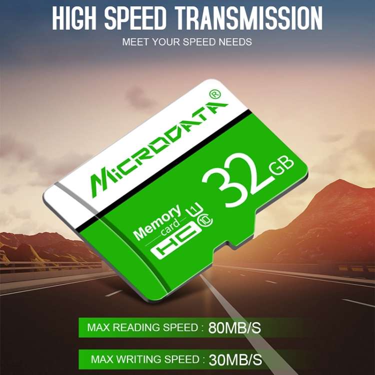 MICRODATA 16GB U1 Green and White TF(Micro SD) Memory Card