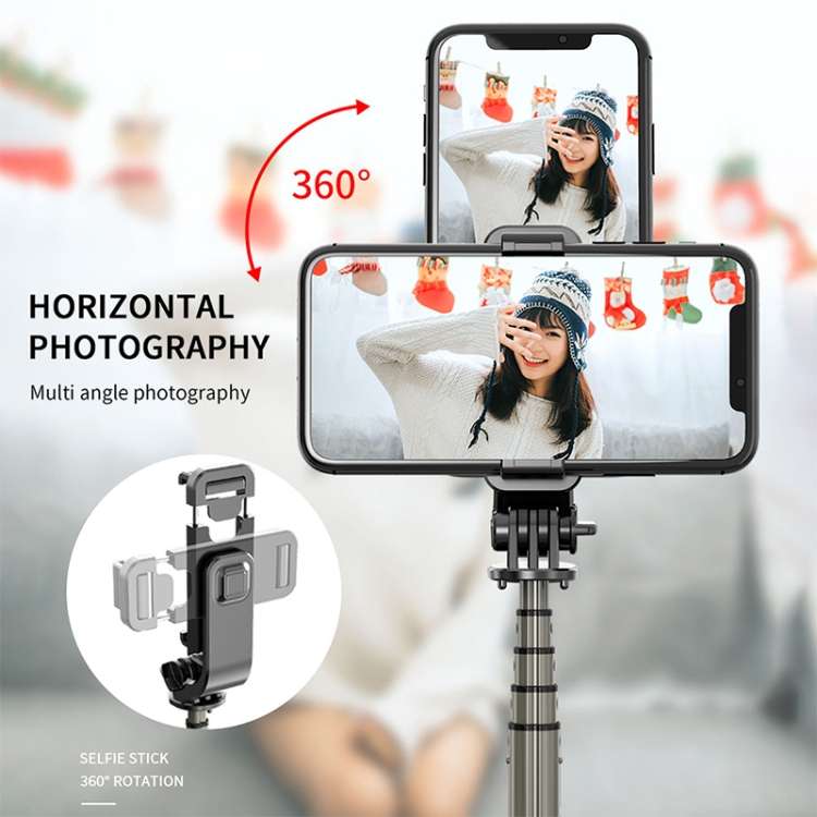 L03 Aluminum Alloy Foldable Bluetooth Tripod Selfie Stick, L03 Black